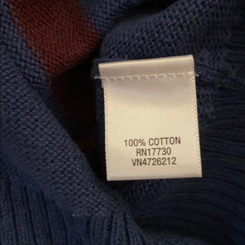 Merona Navy & Burgundy Striped V-Neck Sweater - Picture 4 of 4